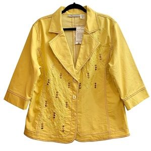 Vintage Molato yellow embroidered beaded jacket